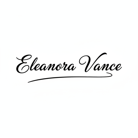 Calligraphy style example displaying the name Eleanora Vance