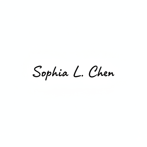 Minimalist style example displaying the name Sophia L. Chen